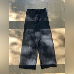 Zara girls wide leg, black jeans, with frayed bottoms.  Size 13-14